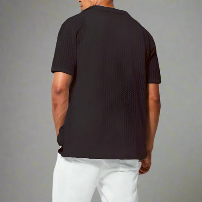 Herren Strickhemd mit Lochmuster als sommerlicher Freizeitlook