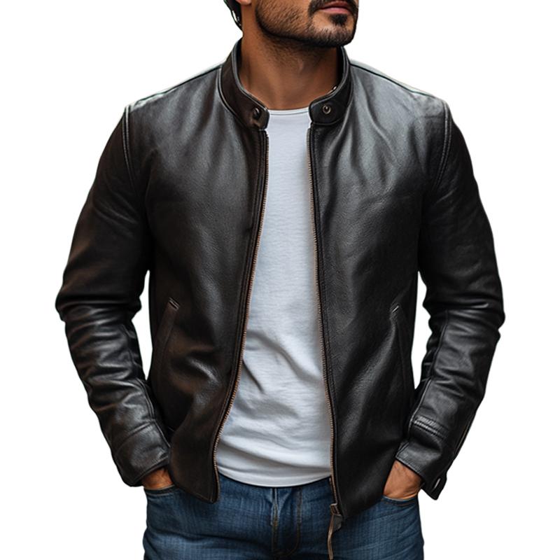 Herren Jacke Mit Kragen Und Schlankem Schnitt