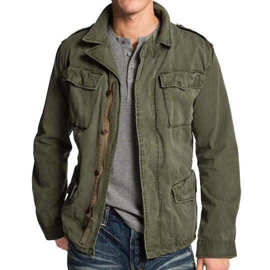 Herren Truckerjacke Mit Mehreren Taschen Im Casual Stil