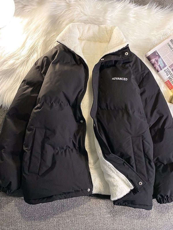 Damen Steppjacke Kurz Mit Hohem Kragen Und Reißverschluss