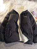 Damen Steppjacke Kurz Mit Hohem Kragen Und Reißverschluss