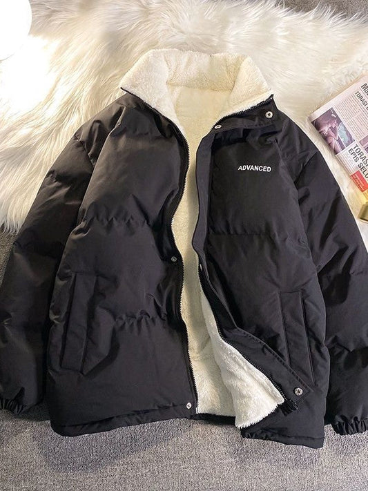 Damen Steppjacke Kurz Mit Hohem Kragen Und Reißverschluss