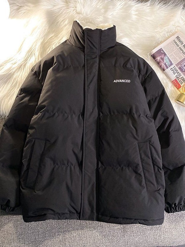 Damen Steppjacke Kurz Mit Hohem Kragen Und Reißverschluss