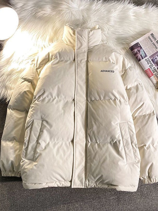 Damen Steppjacke Kurz Mit Hohem Kragen Und Reißverschluss