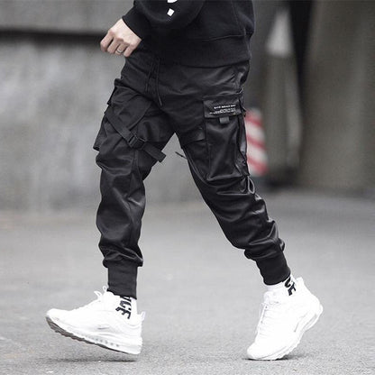 Herren Techwear Cargo Jogginghose Mit Taktischem Design