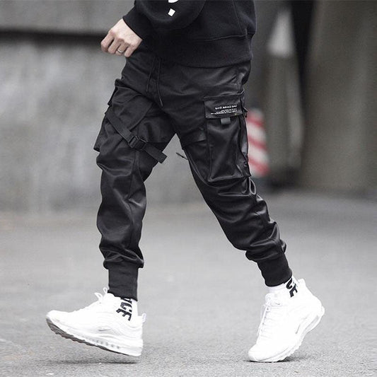 Herren Techwear Cargo Jogginghose Mit Taktischem Design