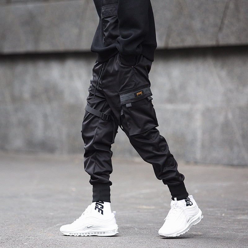 Herren Techwear Cargo Jogginghose Mit Taktischem Design