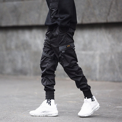 Herren Techwear Cargo Jogginghose Mit Taktischem Design