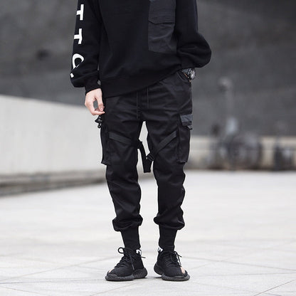Herren Techwear Cargo Jogginghose Mit Taktischem Design