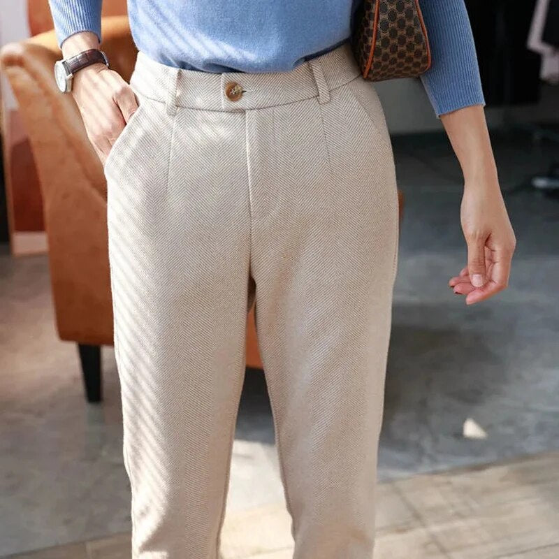 Damen Elegante Hose Mit Feinheiten