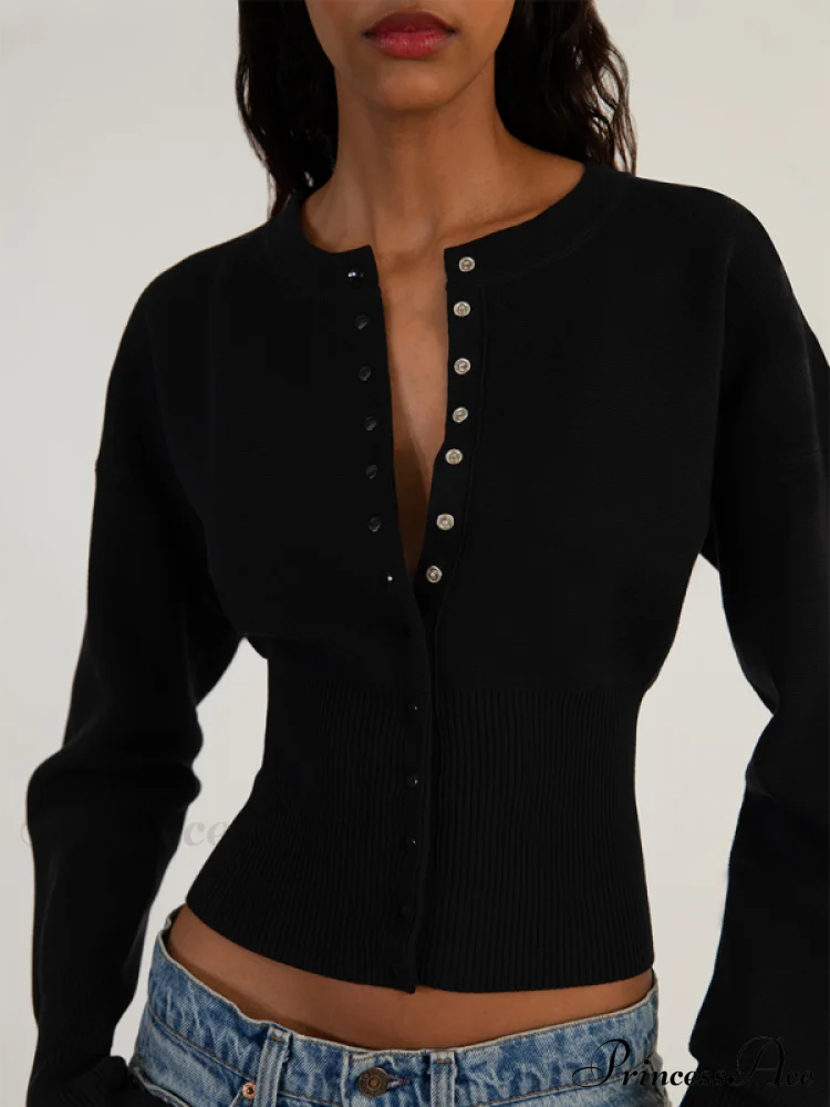 Damen Cardigan Mit Knopfleiste Im Casual Stil