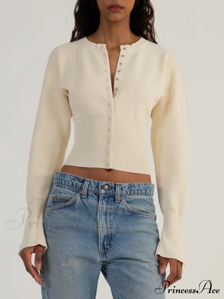 Damen Cardigan Mit Knopfleiste Im Casual Stil