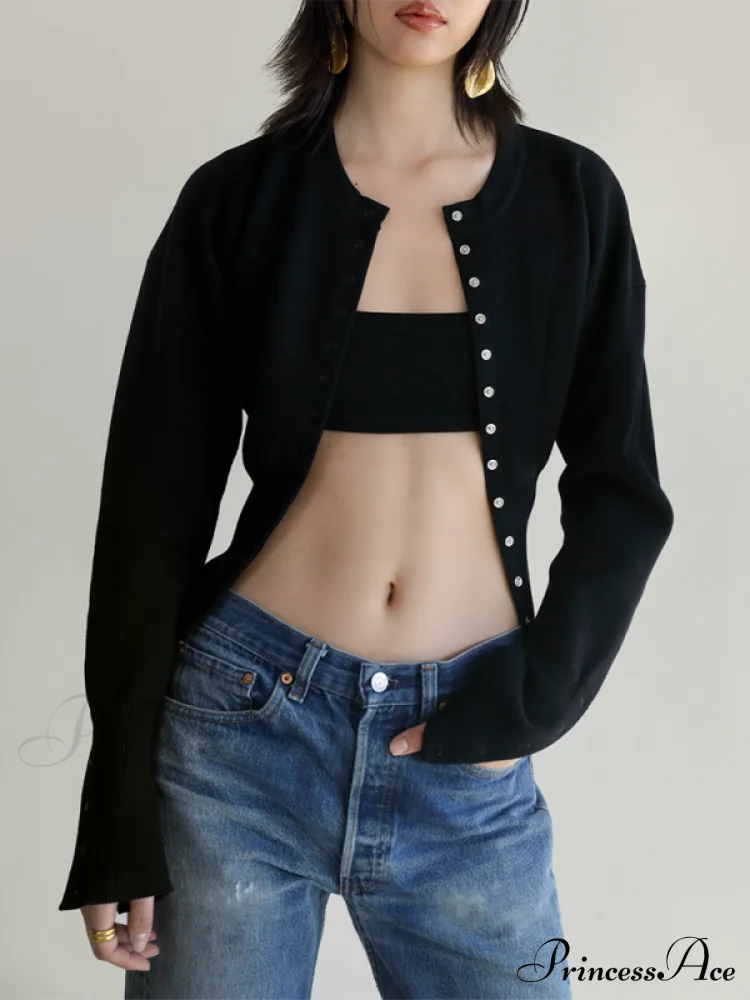 Damen Cardigan Mit Knopfleiste Im Casual Stil