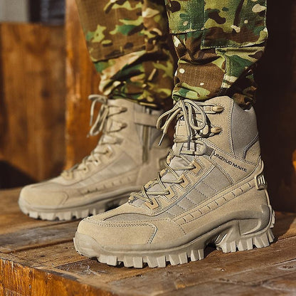 Herren Militärstiefel Mit Reißverschluss Und Rutschfester Sohle