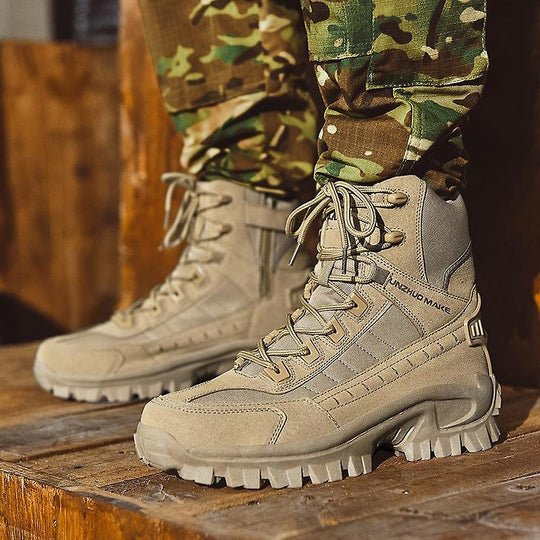 Herren Militärstiefel Mit Reißverschluss Und Rutschfester Sohle