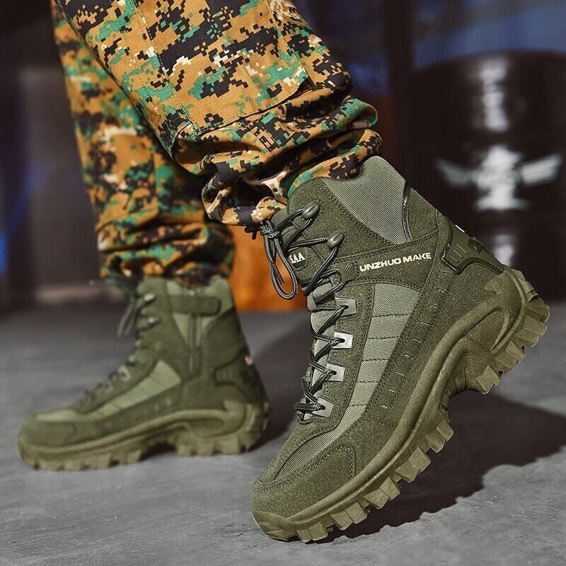 Herren Militärstiefel Mit Reißverschluss Und Rutschfester Sohle