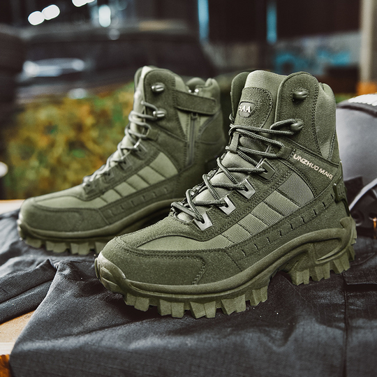 Herren Militärstiefel Mit Reißverschluss Und Rutschfester Sohle
