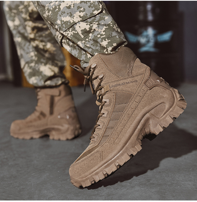 Herren Militärstiefel Mit Reißverschluss Und Rutschfester Sohle