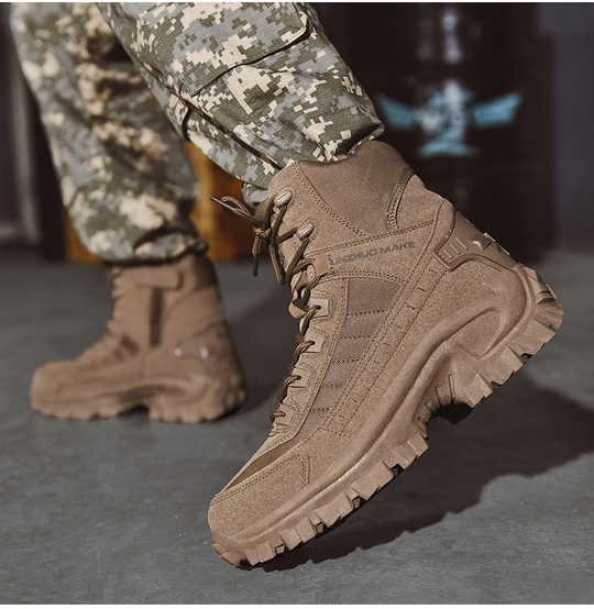 Herren Militärstiefel Mit Reißverschluss Und Rutschfester Sohle