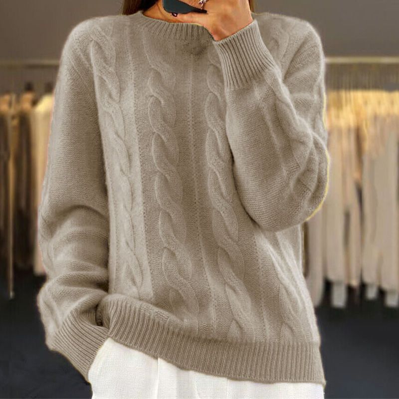 Warmer Damen Strickpullover Mit Klassischem Design