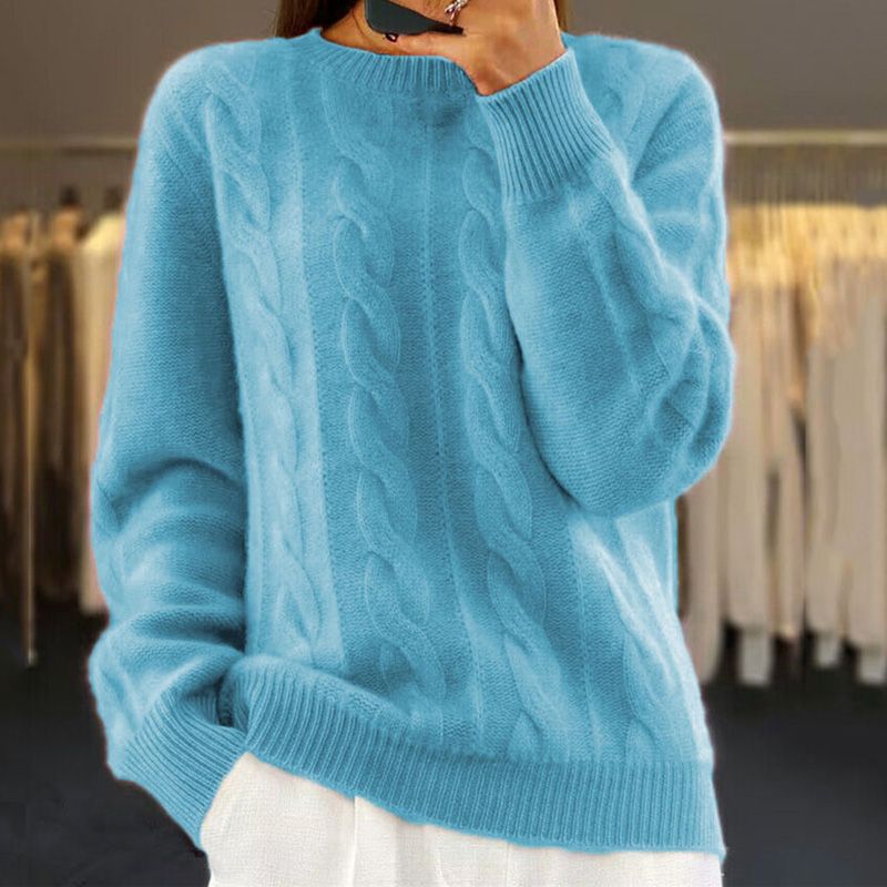 Warmer Damen Strickpullover Mit Klassischem Design