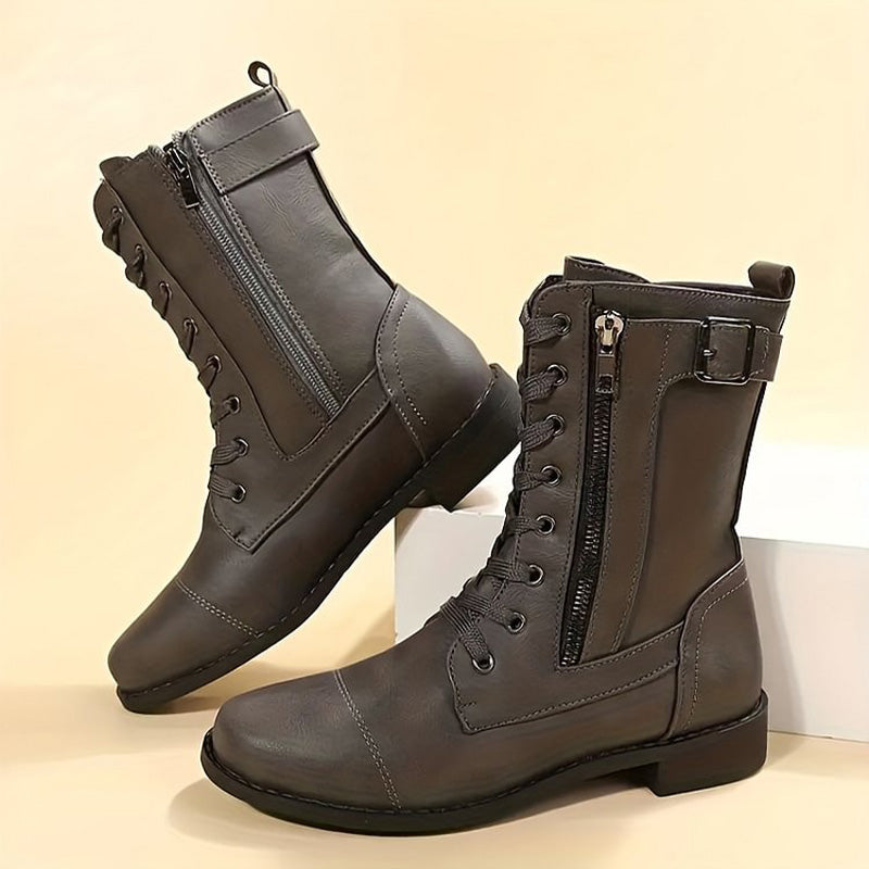 Damen Stiefel Mit Seitlichem Reißverschluss Im Klassischen Design