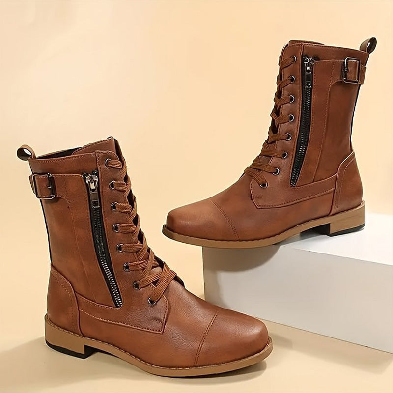 Damen Stiefel Mit Seitlichem Reißverschluss Im Klassischen Design