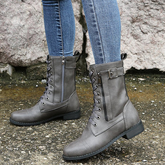 Damen Stiefel Mit Seitlichem Reißverschluss Im Klassischen Design