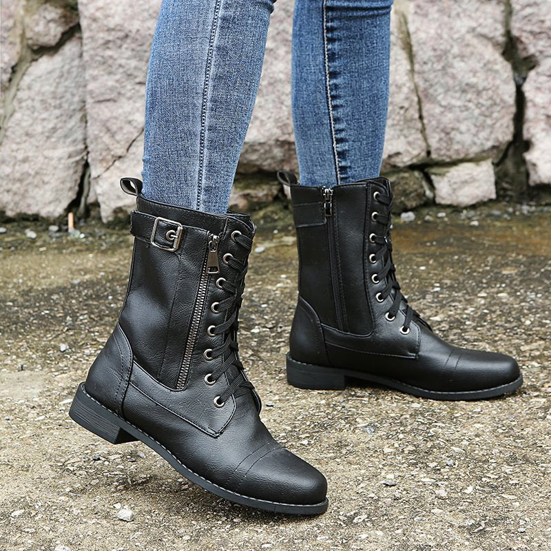 Damen Stiefel Mit Seitlichem Reißverschluss Im Klassischen Design