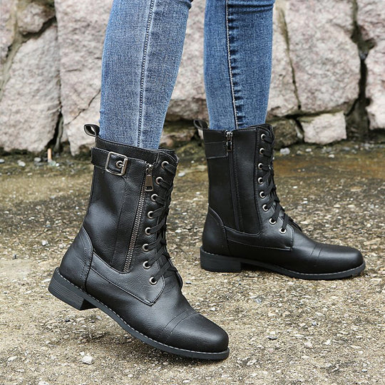 Damen Stiefel Mit Seitlichem Reißverschluss Im Klassischen Design