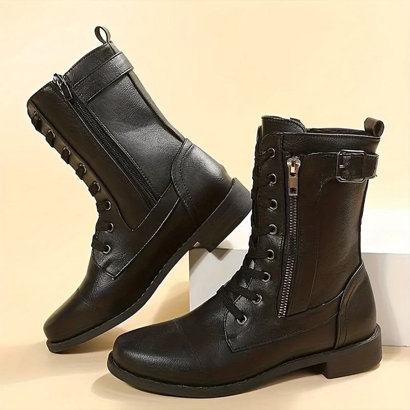 Damen Stiefel Mit Seitlichem Reißverschluss Im Klassischen Design