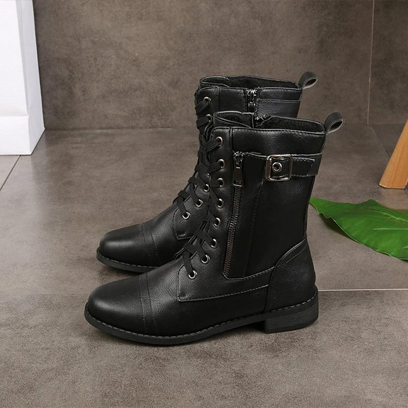 Damen Stiefel Mit Seitlichem Reißverschluss Im Klassischen Design