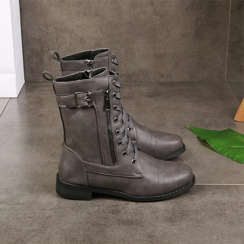 Damen Stiefel Mit Seitlichem Reißverschluss Im Klassischen Design