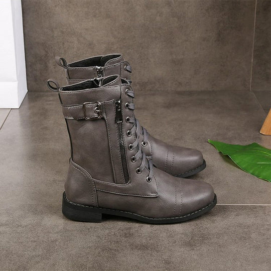 Damen Stiefel Mit Seitlichem Reißverschluss Im Klassischen Design