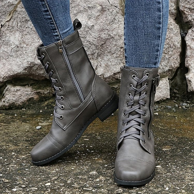 Damen Stiefel Mit Seitlichem Reißverschluss Im Klassischen Design