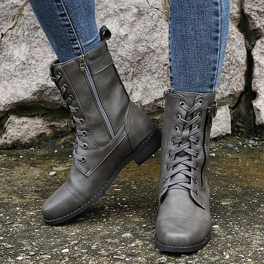 Damen Stiefel Mit Seitlichem Reißverschluss Im Klassischen Design