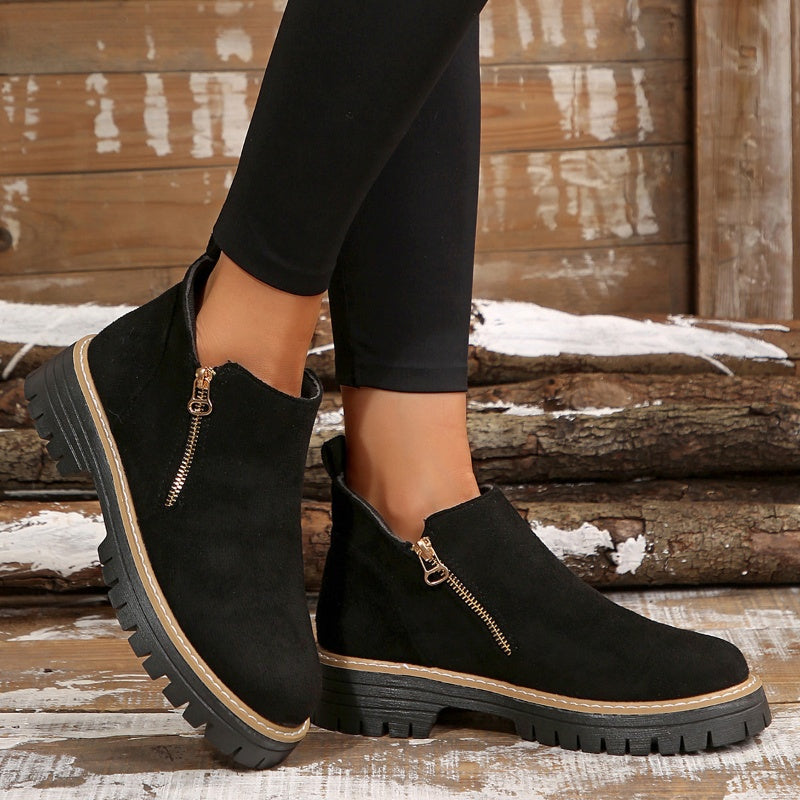 Damen Stiefeletten Mit Reißverschluss Und Klassischem Design