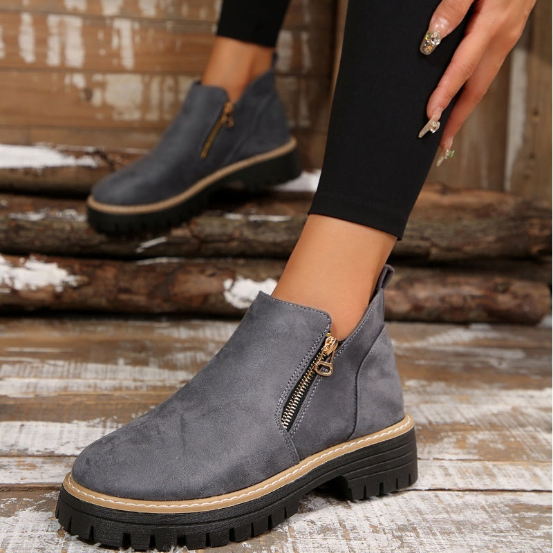 Damen Stiefeletten Mit Reißverschluss Und Klassischem Design