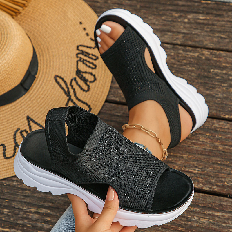 Damen Sandalen mit atmungsaktivem Obermaterial und bequemer Sohle