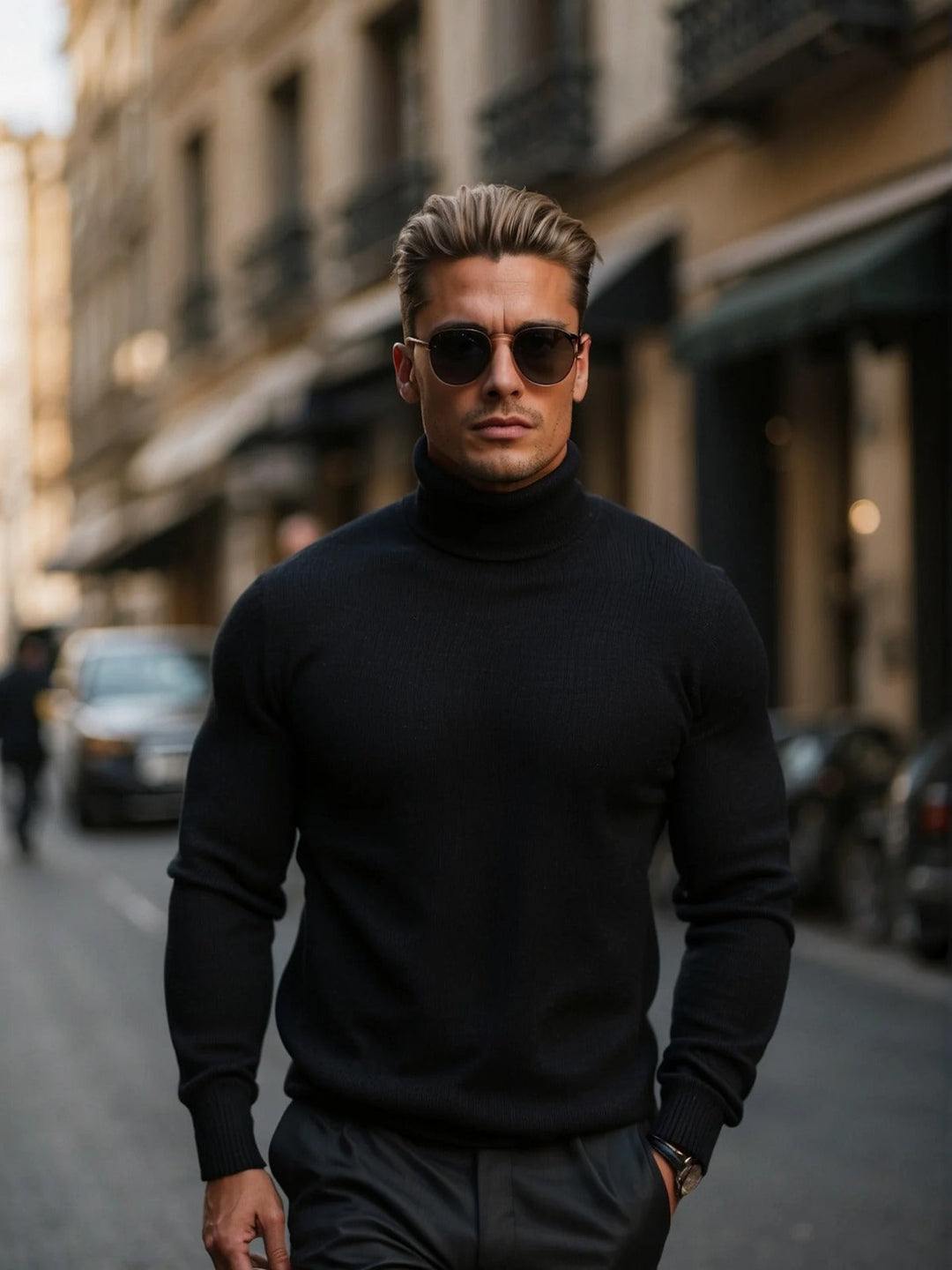 Herren Rollkragenpullover Aus Jungwolle