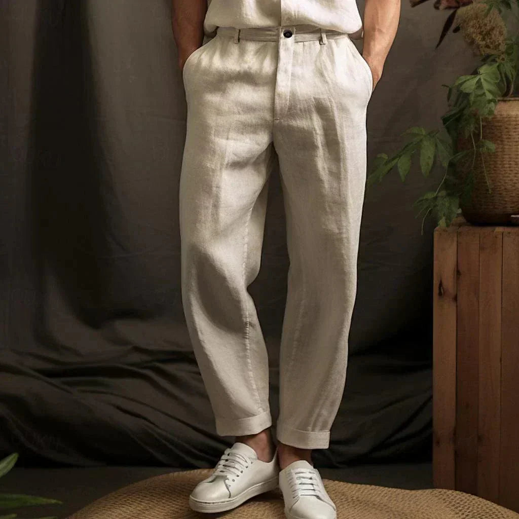 Herren Sommerhose Aus Leinen Im Casual Stil