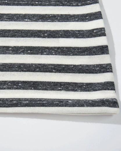 Damen T-Shirt im Casual-Stil mit Streifenmuster und Henley-Detail