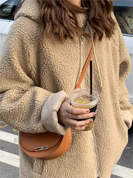 Damen Wendejacke Mit Kapuze Und Reißverschluss
