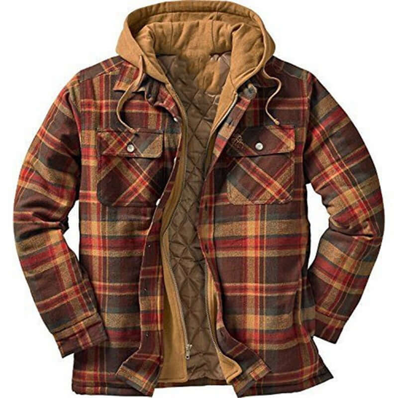 Herren Holzfällerjacke Mit Klassischem Karo Design