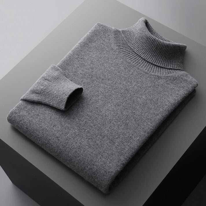 Herren Kaschmir Rollkragenpullover Mit Klassischem Design