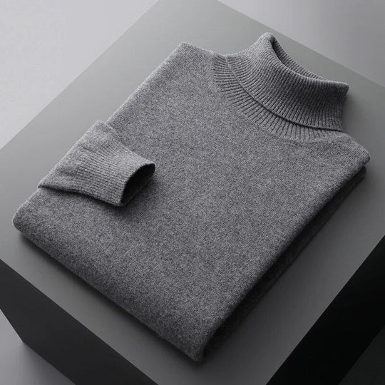 Herren Kaschmir Rollkragenpullover Mit Klassischem Design